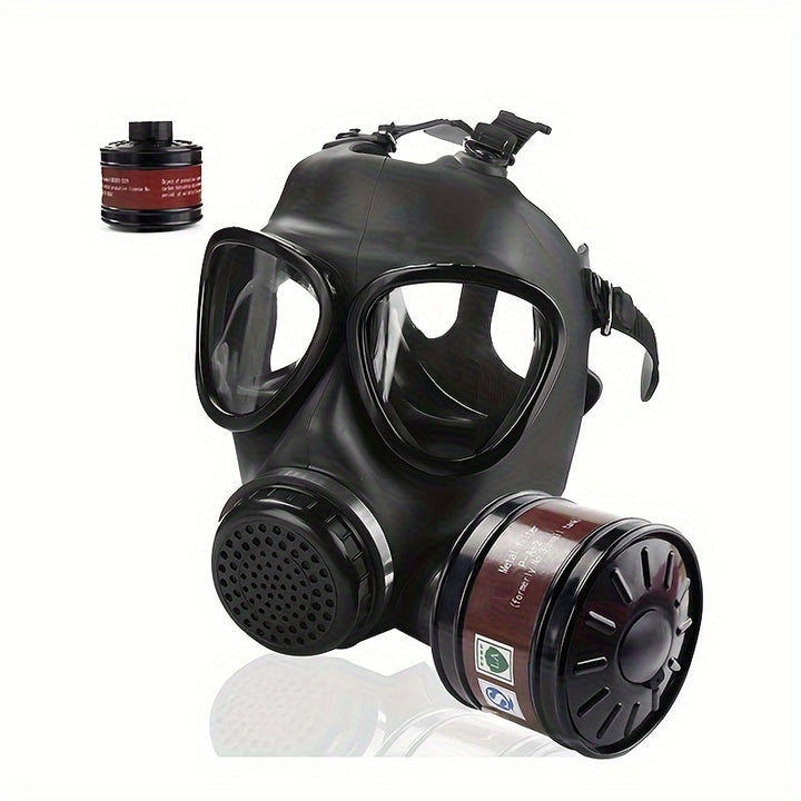 "Tactisch volgelaatsgasmasker met 40mm filter, volledige gezichtsbedekking, comfort pasvorm voor chemische veiligheid"