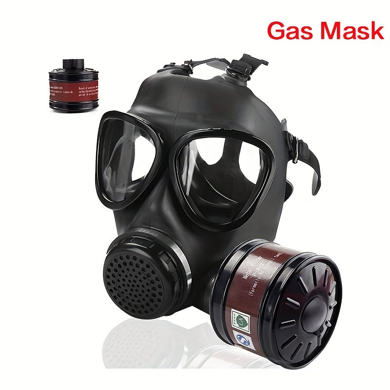 "Tactisch volgelaatsgasmasker met 40mm filter, volledige gezichtsbedekking, comfort pasvorm voor chemische veiligheid"