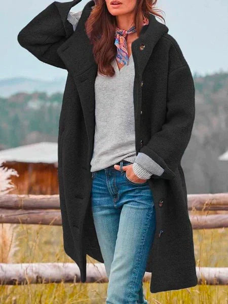 "Teddy winterjas dames, oversized met capuchon, zachte teddy-stof, perfecte jas voor koude dagen, elegant en warm."