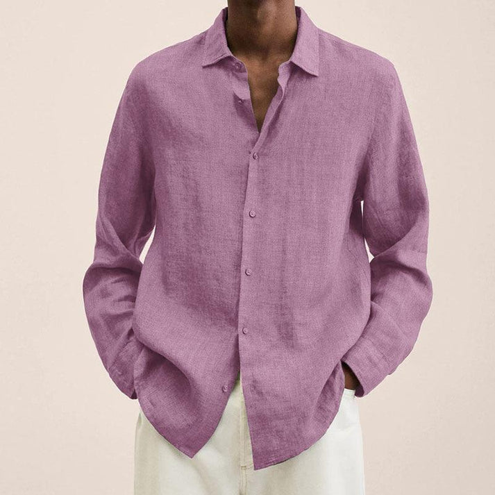 "Tijdloos Felix herenoverhemd blauw, ademend en stijlvol, perfect voor zowel casual als formele gelegenheden."