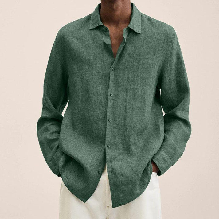 "Tijdloos Felix herenoverhemd blauw, ademend en stijlvol, perfect voor zowel casual als formele gelegenheden."