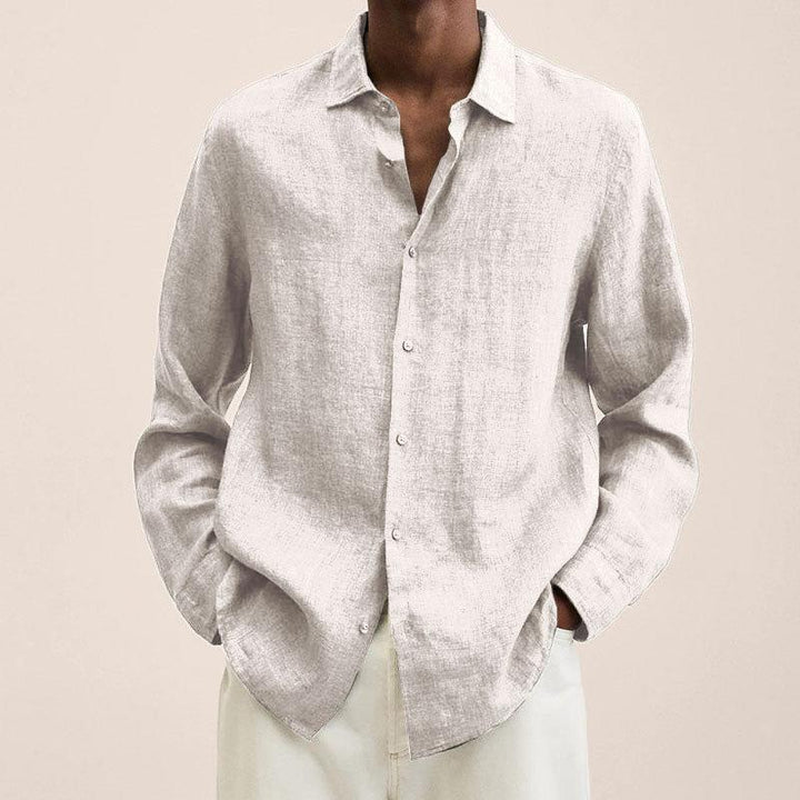 "Tijdloos Felix herenoverhemd blauw, ademend en stijlvol, perfect voor zowel casual als formele gelegenheden."