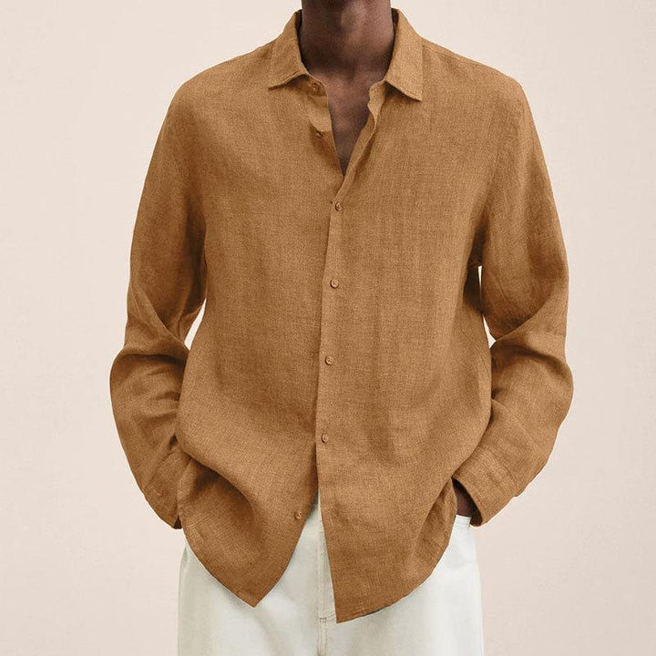 "Tijdloos Felix herenoverhemd blauw, ademend en stijlvol, perfect voor zowel casual als formele gelegenheden."