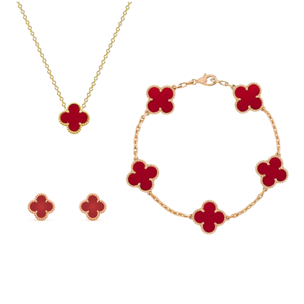 "Tijdloze luxe sieradenset met ketting, armband en oorbellen, elegant ontwerp in roestvrij staal, perfect geschenk"