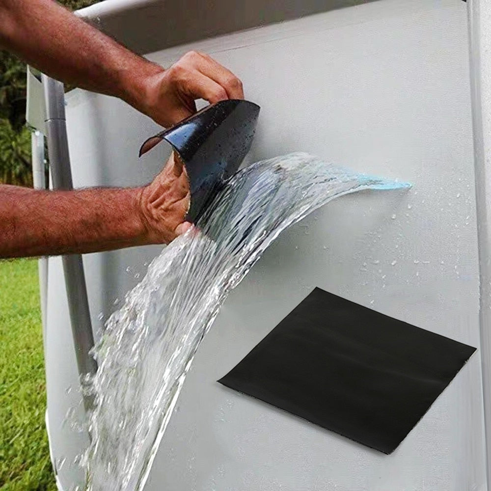 "Transparante waterdichte reparatietape op spoel, zelfklevend, geschikt voor lekkages en scheuren, weerbestendig."