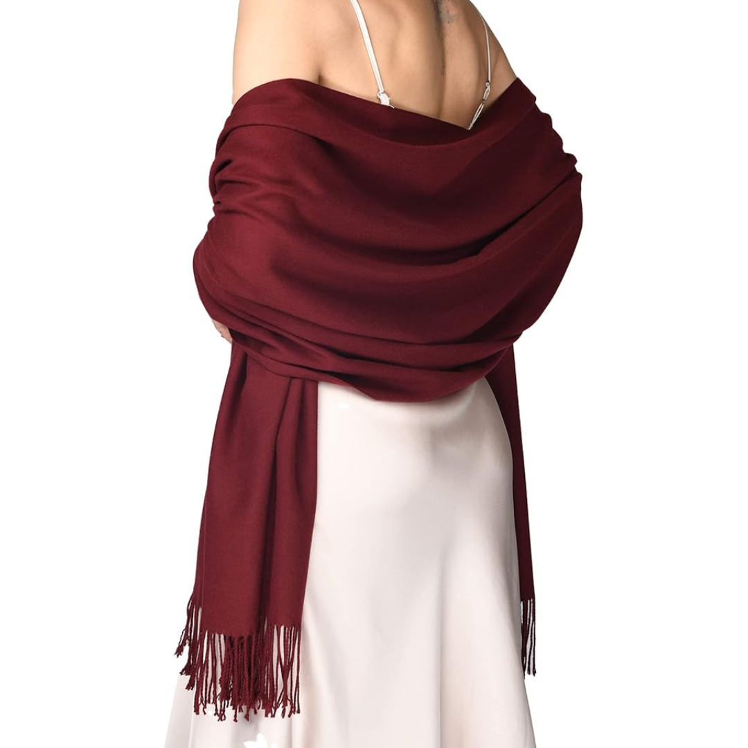"Trendy dames Pashmina sjaal, elegant ontwerp, zijdezachte stof, rijke details, ideaal als sjaal, omslagdoek of stola."