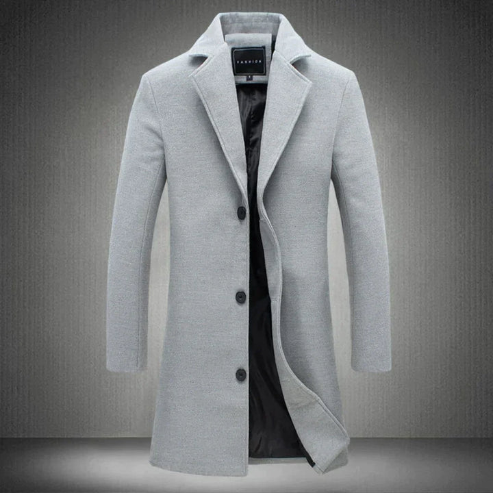 "Tussenjas parka heren in wolmix, warm en waterafstotend, ideaal voor herfst en lente, beschikbaar in diverse kleuren."
