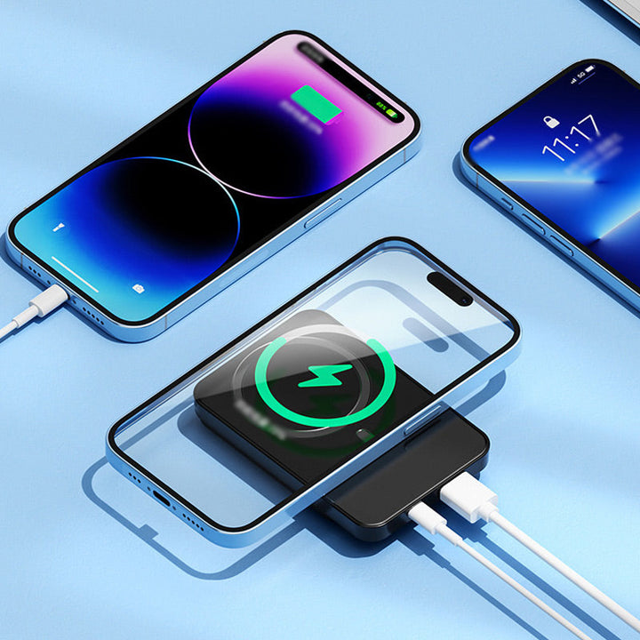 Ultradunne 20000mAh powerbank met snel laadvermogen, LED-display en ruimtebesparend ontwerp, ideaal voor onderweg.