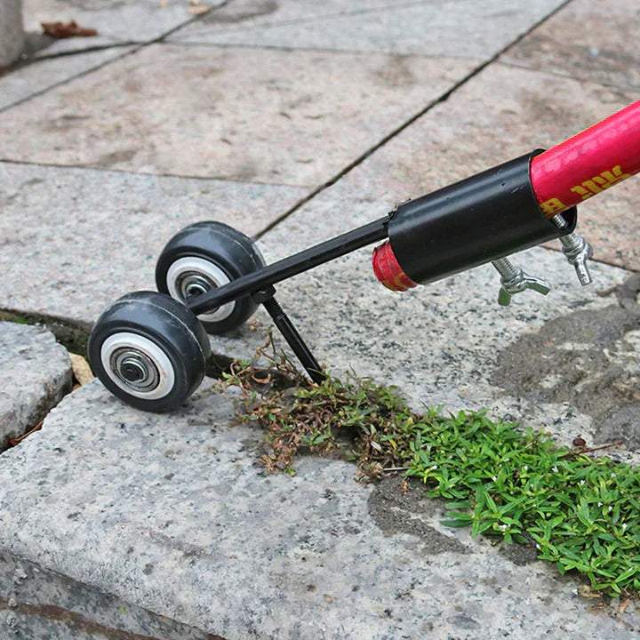 "Ultrasterke Onkruidwieder op zwart ijzer, ergonomisch ontwerp voor eenvoudig onkruid verwijderen in de tuin zonder bukken."