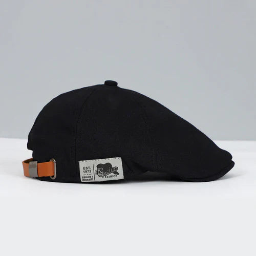 "Verstelbare baret voor mannen in zwart, elegant design, klassieke pasvorm voor elke gelegenheid, lichte wolmix."
