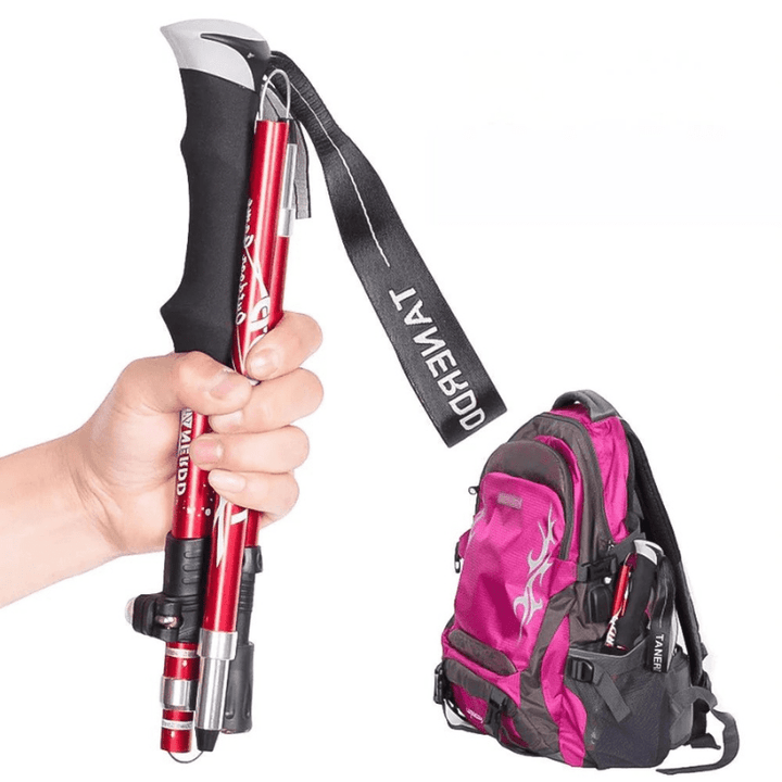 "Verstelbare opvouwbare wandelstok, ergonomische handgreep, licht aluminium, compact design voor ultiem comfort en ondersteun