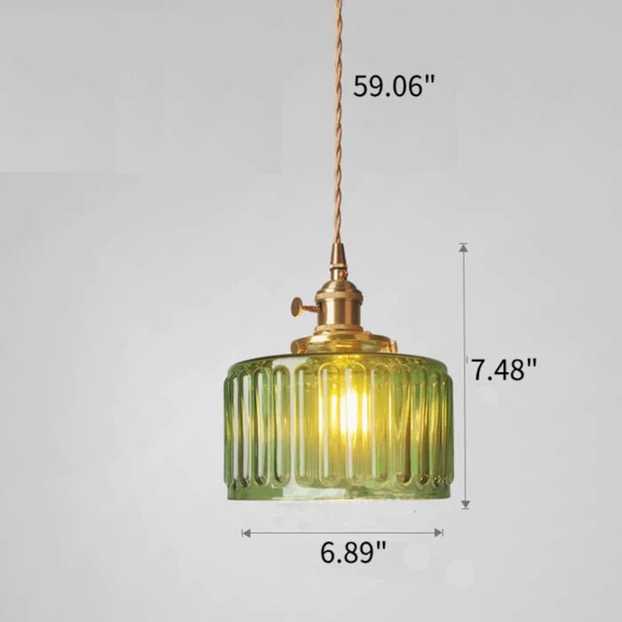 "Verstelbare vintage glazen hanglamp met chique uitstraling voor elegante interieurverlichting. Diameter 30 cm, hoogte 50-100