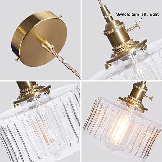 "Verstelbare vintage glazen hanglamp met chique uitstraling voor elegante interieurverlichting. Diameter 30 cm, hoogte 50-100