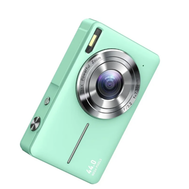 "Vintage digitale camera met retro ontwerp, 1080p resolutie, compact formaat, perfect voor nostalgische foto- en videografie.