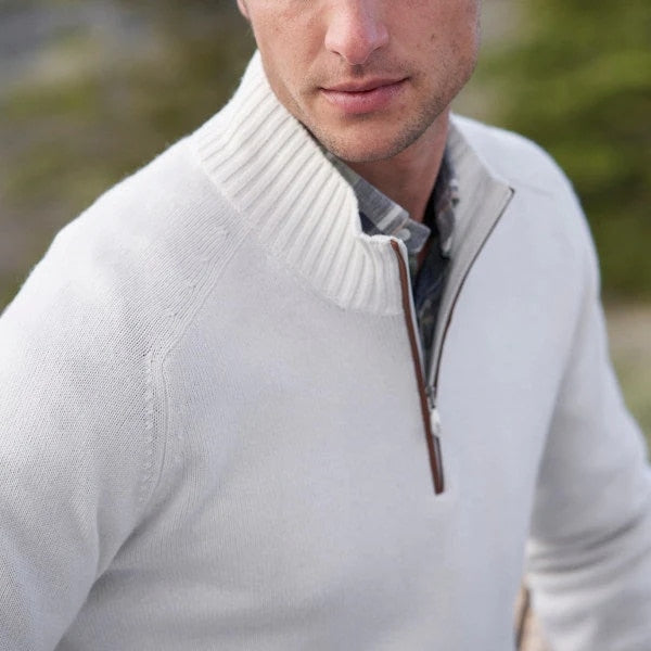 "Warme cashmere turtleneck herentrui voor heren, stijlvolle en elegante look perfect voor koude maanden."