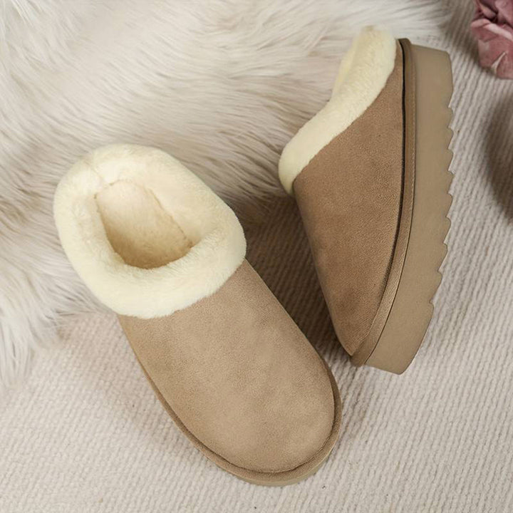 Warme dames pantoffels, zachte voering, stevige zool, elegant design, pluizige binnenkant, antislip voor thuiscomfort.