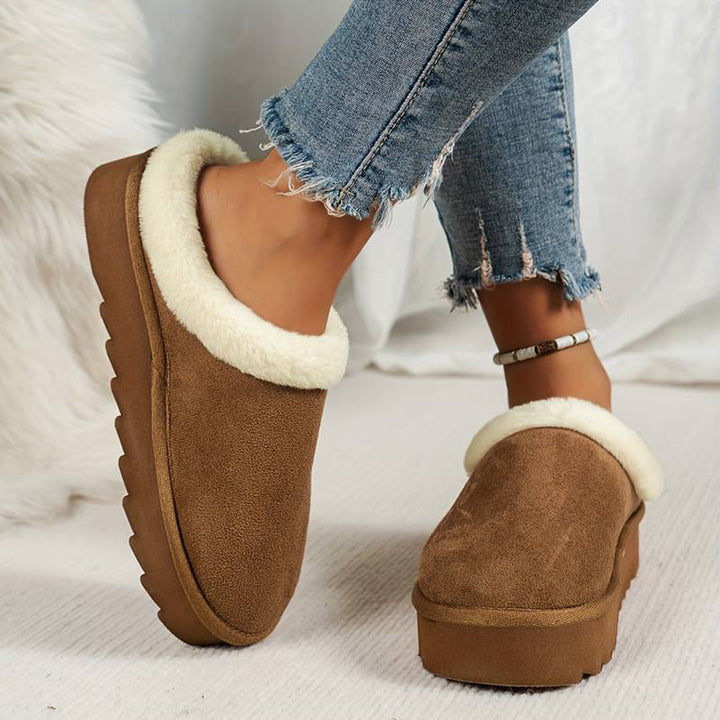 Warme dames pantoffels, zachte voering, stevige zool, elegant design, pluizige binnenkant, antislip voor thuiscomfort.