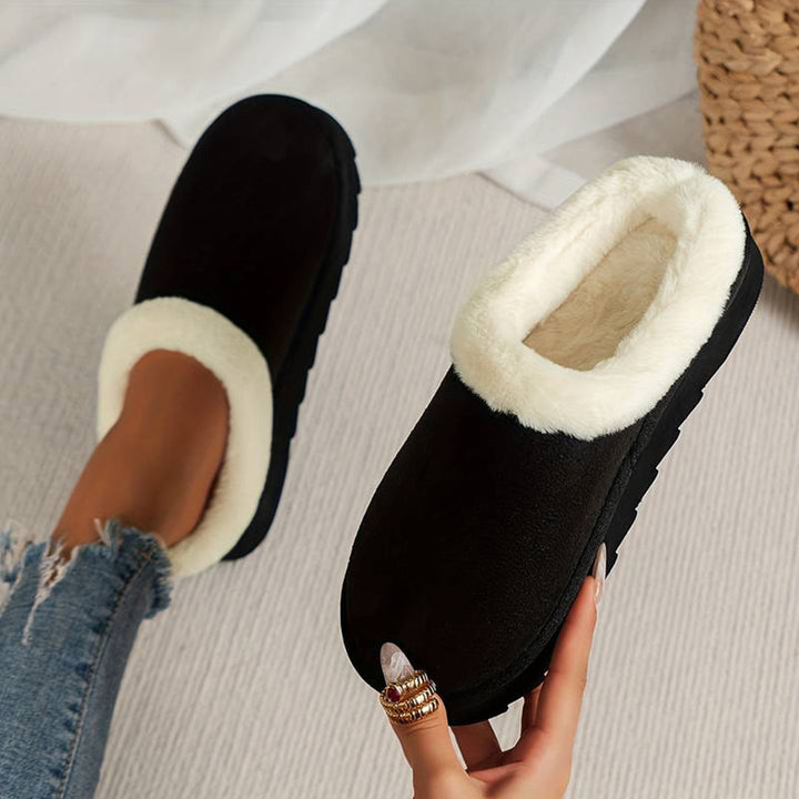 Warme dames pantoffels, zachte voering, stevige zool, elegant design, pluizige binnenkant, antislip voor thuiscomfort.