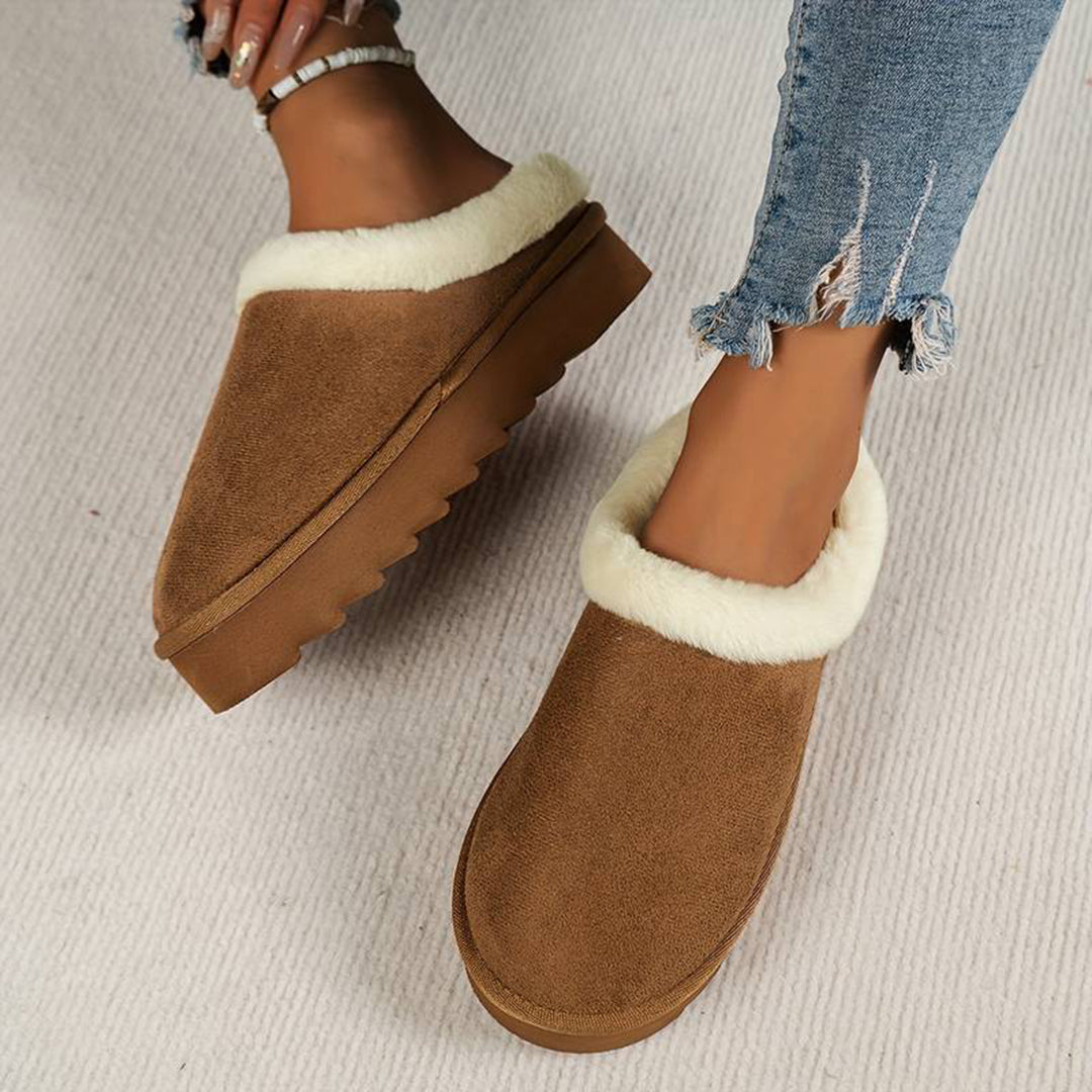 Warme dames pantoffels, zachte voering, stevige zool, elegant design, pluizige binnenkant, antislip voor thuiscomfort.