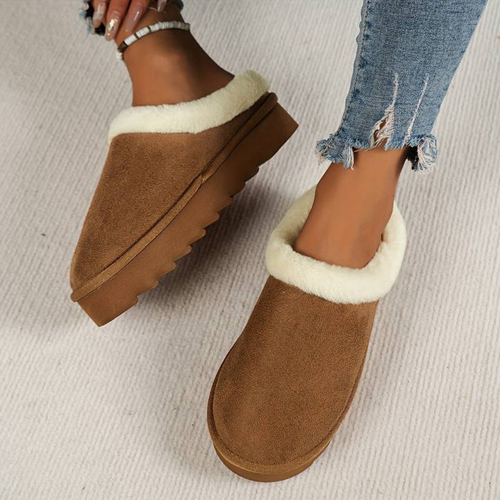 Warme dames pantoffels, zachte voering, stevige zool, elegant design, pluizige binnenkant, antislip voor thuiscomfort.