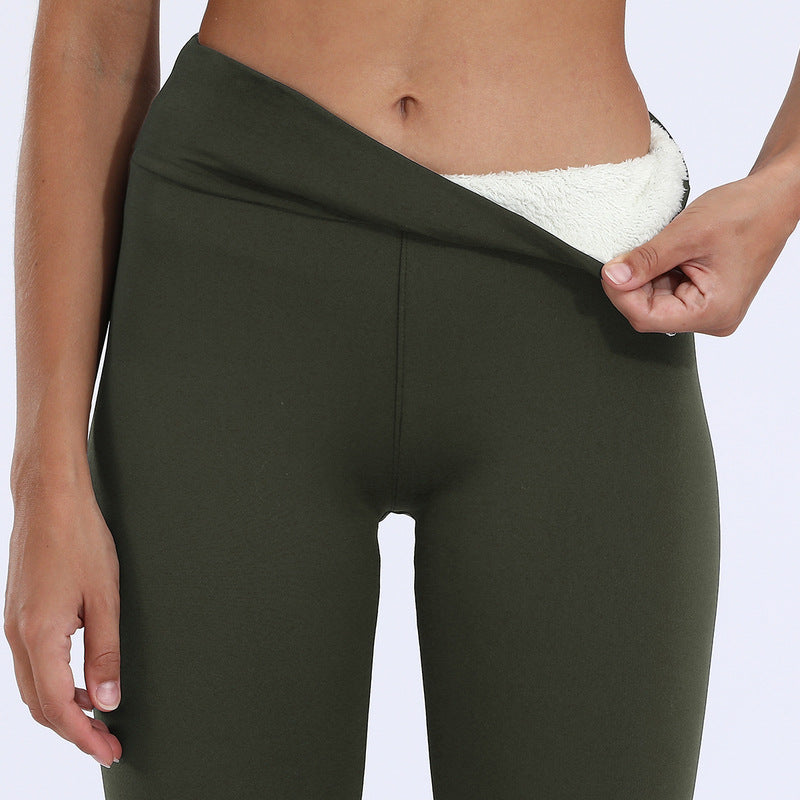 Warme hoog getailleerde winterleggings met zachte lamswollen voering, flatteuze pasvorm, ideaal voor koude dagen.