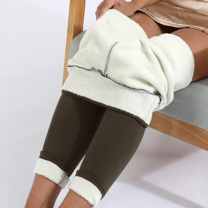 Warme hoog getailleerde winterleggings met zachte lamswollen voering, flatteuze pasvorm, ideaal voor koude dagen.