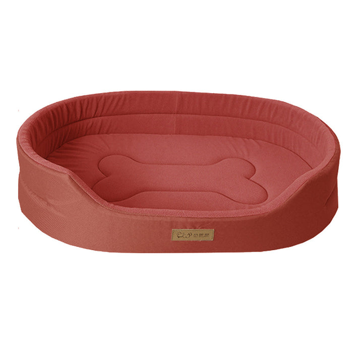 "Waterdicht en comfortabel hondenbed met zachte vulling, verkrijgbaar in blauw, grijs, groen, en rood voor binnen- en buiteng