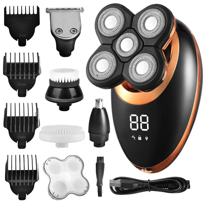 "Waterdichte draadloze trimmer voor mannen, ergonomisch ontwerp, veelzijdig bruikbaar voor baard, hoofd en lichaamshaar."