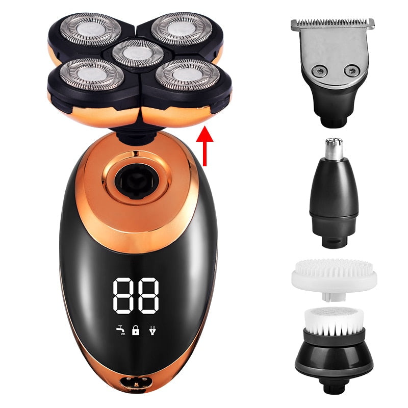 "Waterdichte draadloze trimmer voor mannen, ergonomisch ontwerp, veelzijdig bruikbaar voor baard, hoofd en lichaamshaar."