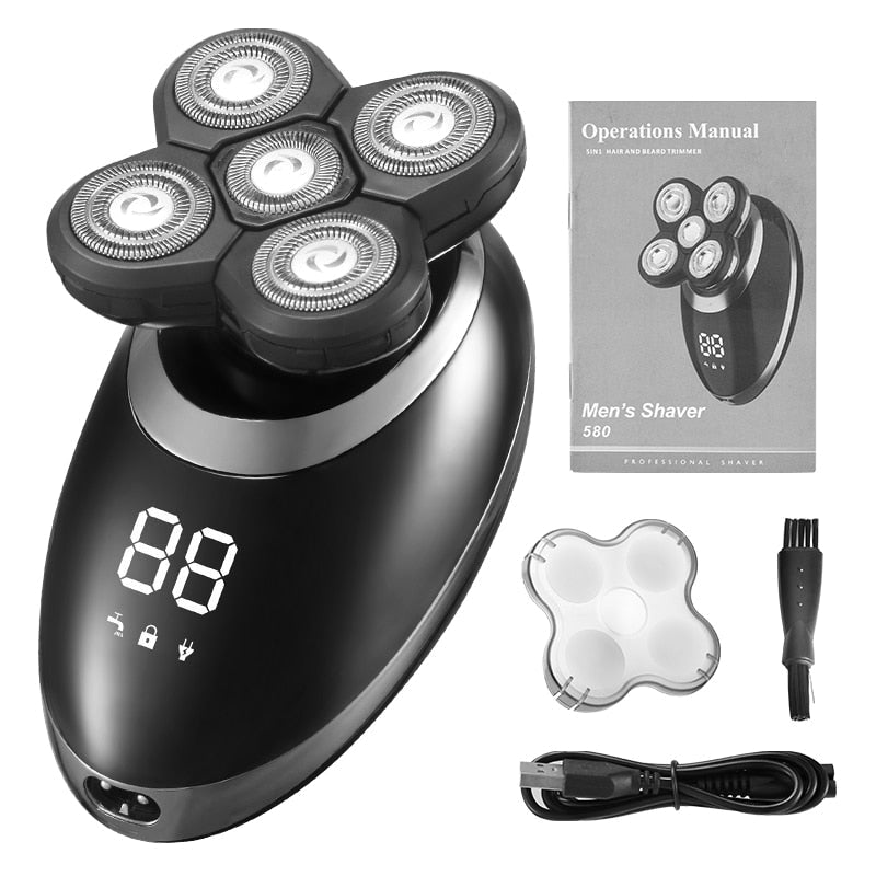 "Waterdichte draadloze trimmer voor mannen, ergonomisch ontwerp, veelzijdig bruikbaar voor baard, hoofd en lichaamshaar."