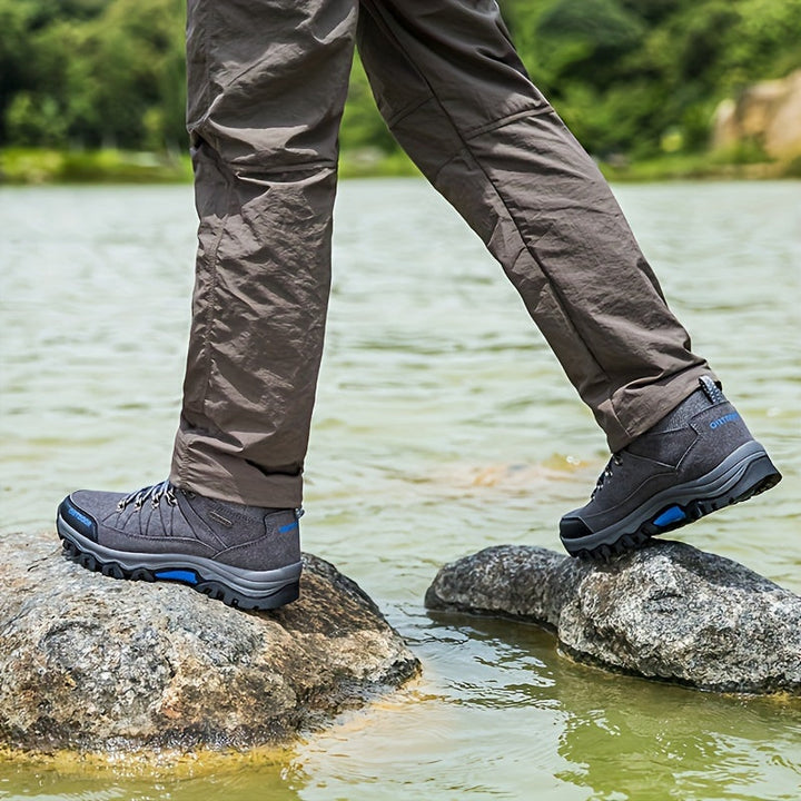 "Waterdichte heren hiking schoenen, robuust ontwerp, antislipzool voor grip, geschikt voor avontuur in alle weersomstandighed