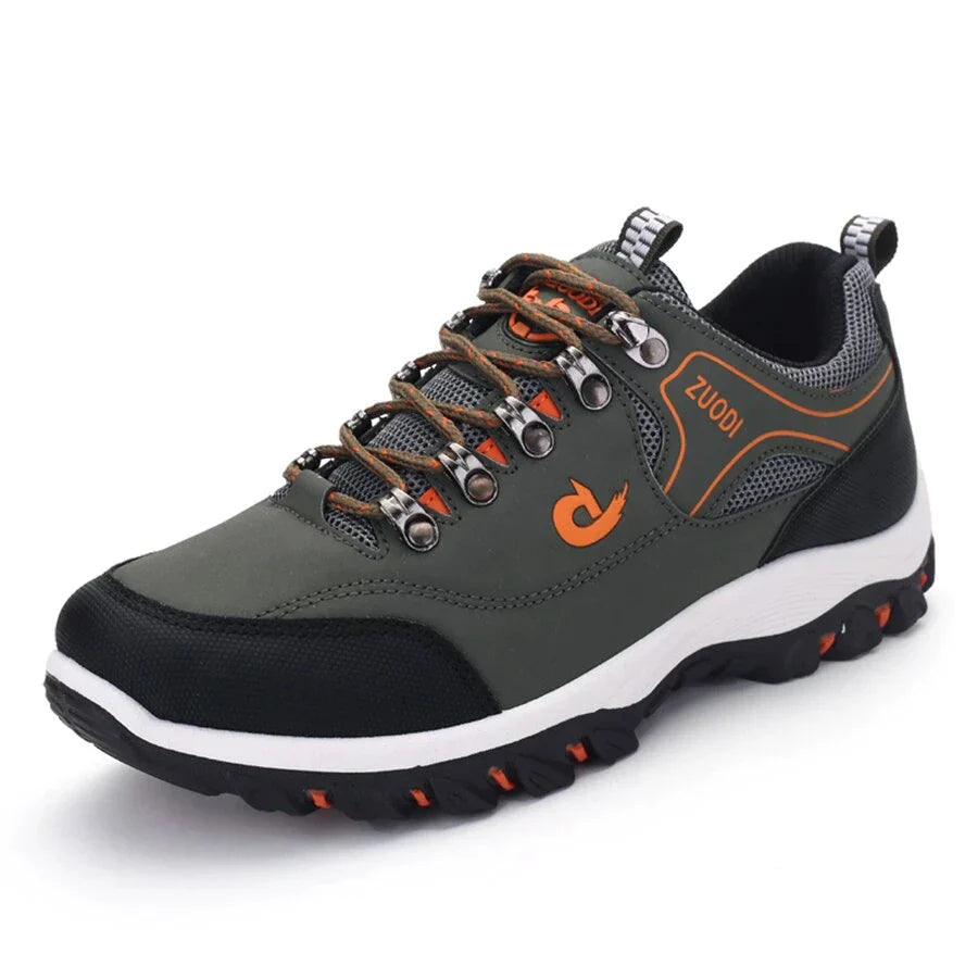 "Waterdichte outdoor heren wandelschoenen met stevige grip, ademend en duurzaam synthetisch leer voor elke ondergrond."