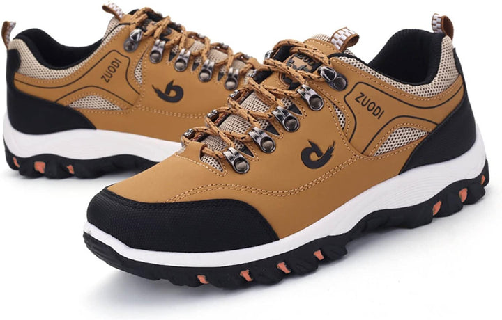 "Waterdichte outdoor heren wandelschoenen met stevige grip, ademend en duurzaam synthetisch leer voor elke ondergrond."