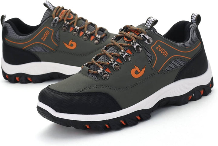 "Waterdichte outdoor heren wandelschoenen met stevige grip, ademend en duurzaam synthetisch leer voor elke ondergrond."