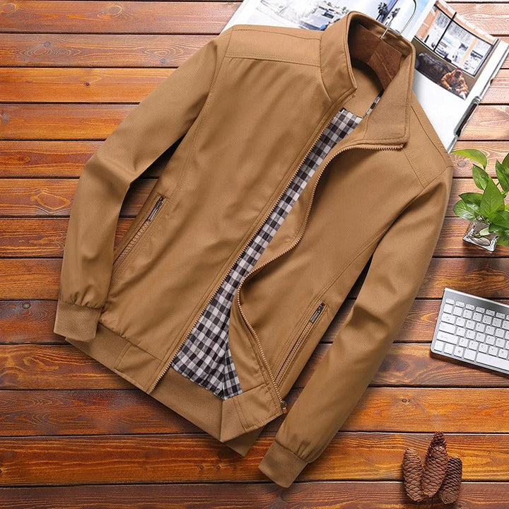 "Winddichte casual mannenjas, elegant ontwerp, lichtgewicht, ideaal voor dagelijks gebruik, beschikbaar in diverse kleuren."