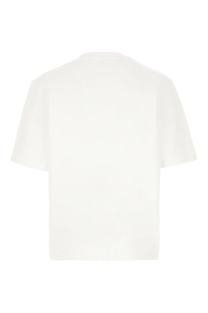 Wit heren T-shirt van 100% katoen, klassieke pasvorm, korte mouwen en minimalistisch borduurwerk voor alle gelegenheden.