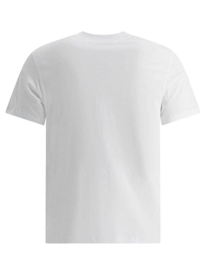 Wit heren T-shirt van 100% katoen, klassieke pasvorm, korte mouwen en minimalistisch borduurwerk voor alle gelegenheden.