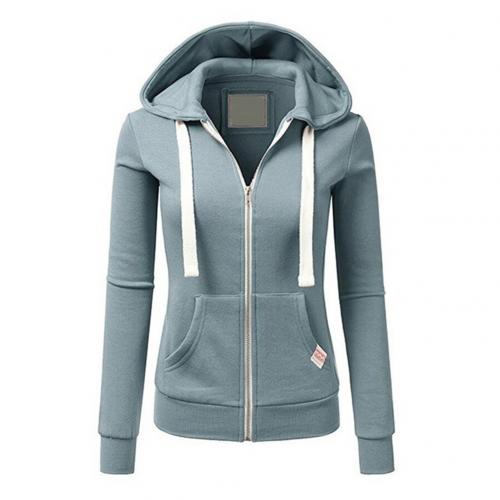 Wollen vrouwen hoodie met rits in lichtblauw, zacht en ademend, ideaal voor koude dagen en stijlvolle layering.