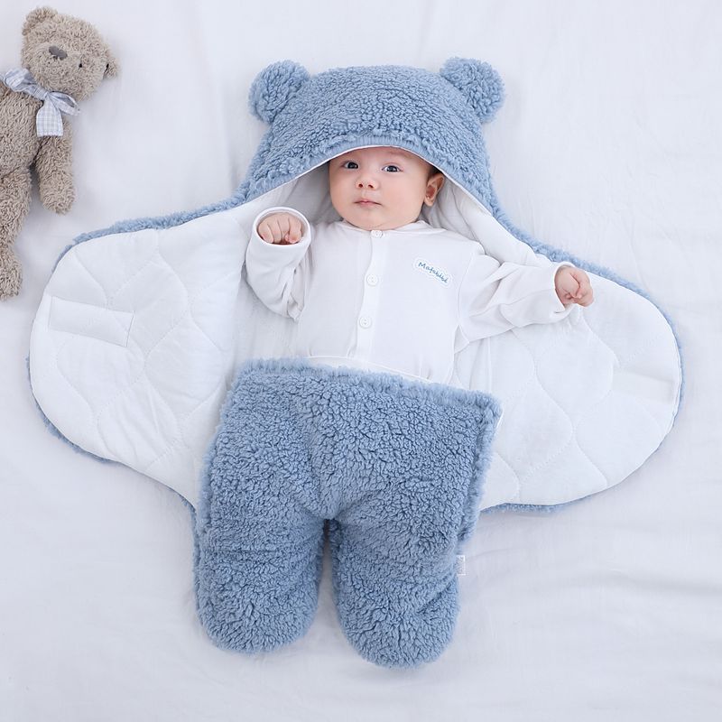 Zachte katoenen babywikkeldoek met schattig design, ademend en comfortabel, ideaal voor pasgeborenen en jonge baby's.