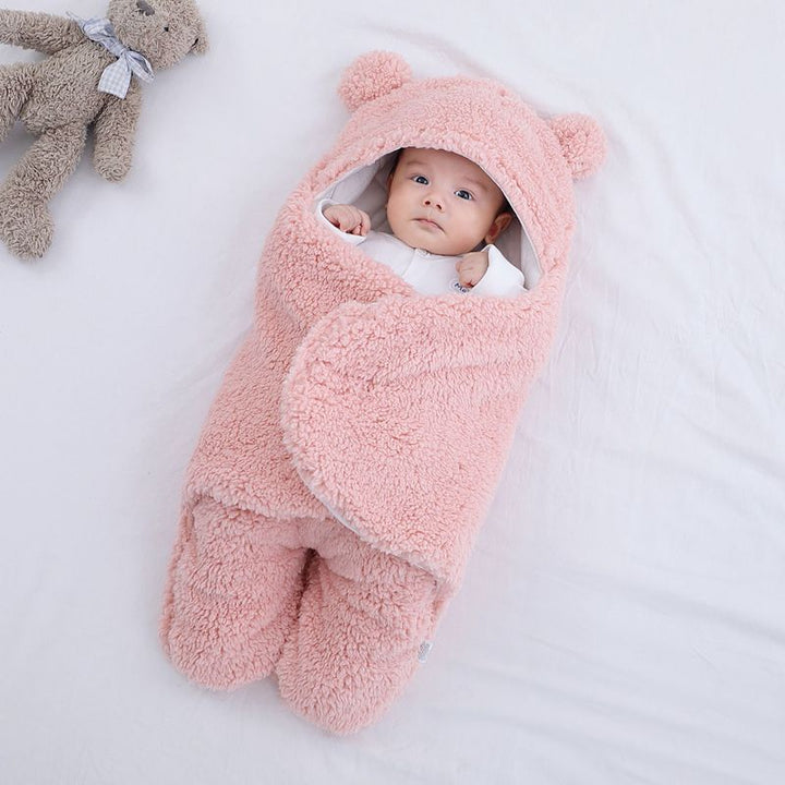 Zachte katoenen babywikkeldoek met schattig design, ademend en comfortabel, ideaal voor pasgeborenen en jonge baby's.