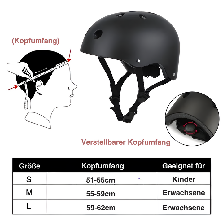 "Zwarte fietshelm met verstelbare pasvorm, ventilatieopeningen en robuuste ABS constructie voor ultieme veiligheid."